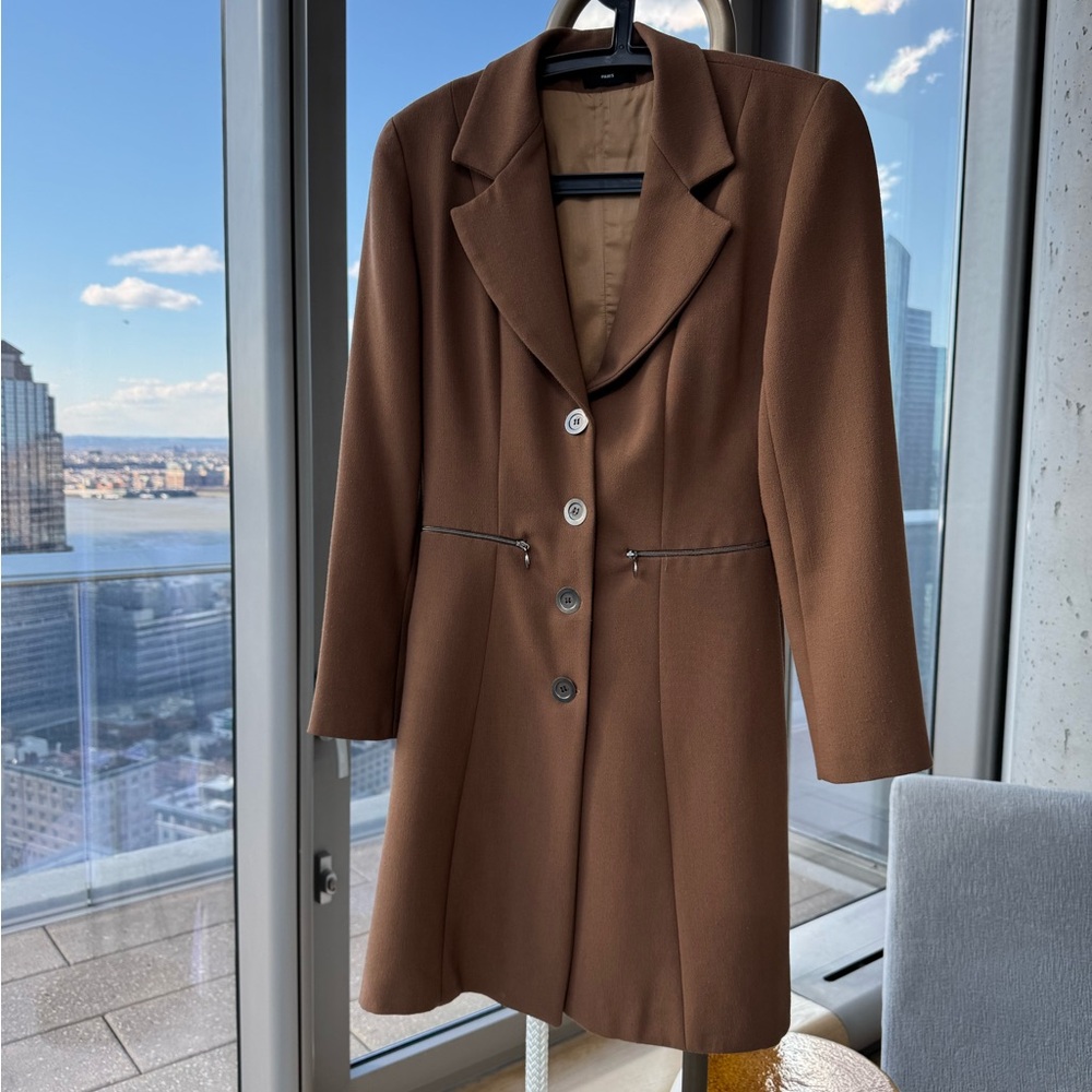 Sandro Vintage Brown Women's Long Jacket